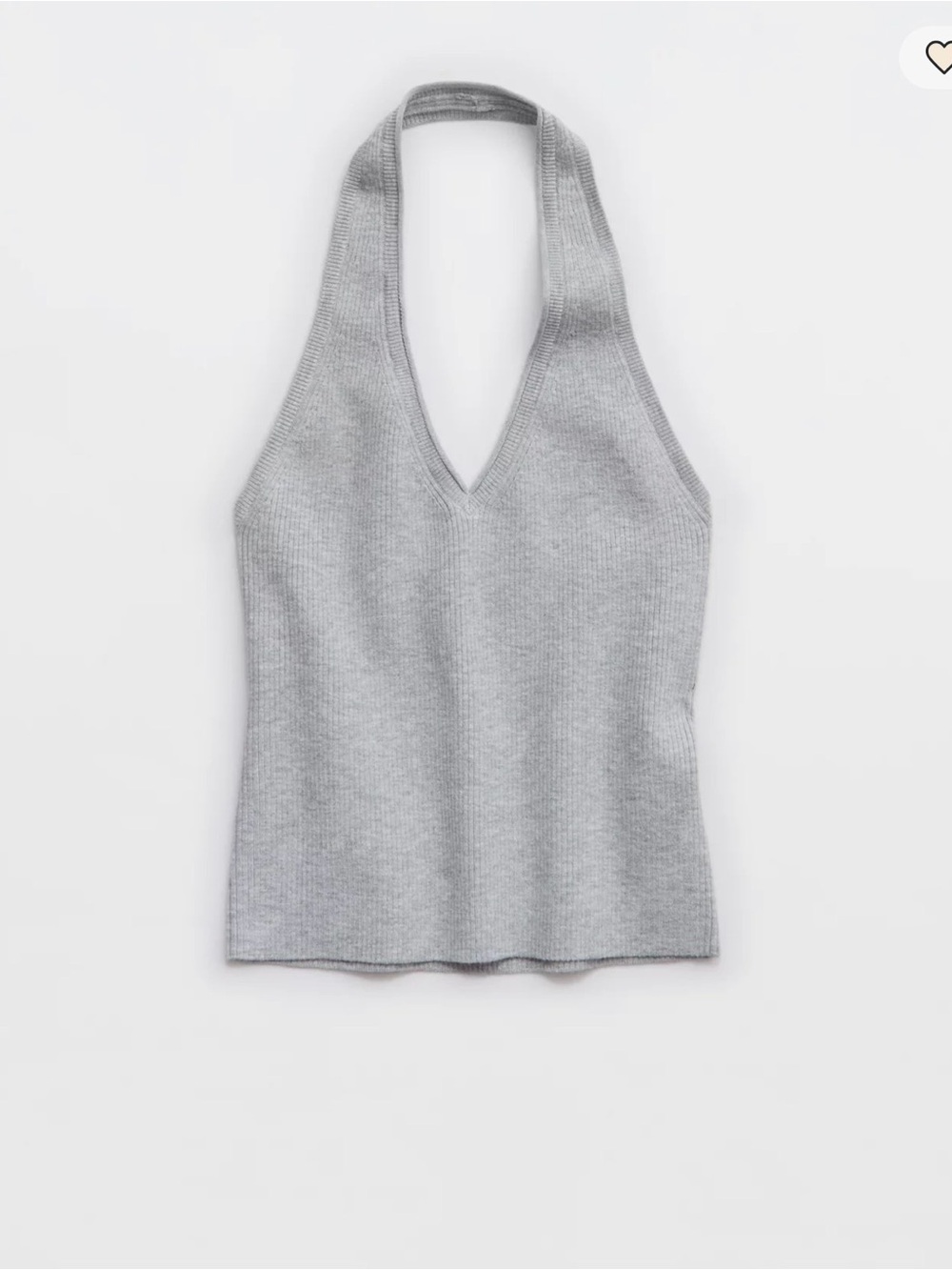 Aerie Sweater Halter Tank Top Ribbed - Gray